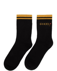 Gucci Black Shiny Pong Socks