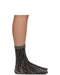 Fendi Black Short Lurex Socks