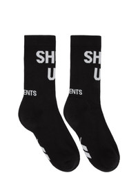 Vetements Black Shut Up Socks