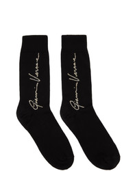 Versace Black Signature Motif Socks