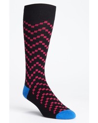 Calibrate Geometric Print Socks Black Pink One Size