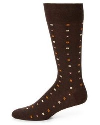 Saks Fifth Avenue Collection Printed Cotton Blend Dress Socks