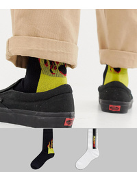 ASOS DESIGN Sports Style Socks With Ignite Flame Design 2 Pack