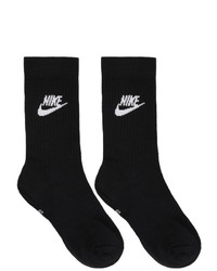 Nike Three Pack Black Essential Crew Socks
