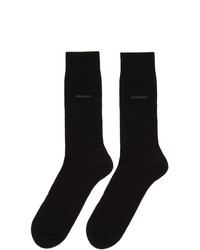 BOSS Two Pack Black All Over Logo Socks