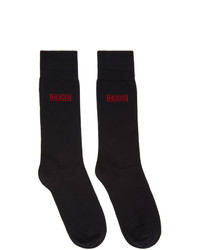 Hugo Two Pack Black And Red 1993 Logo Socks