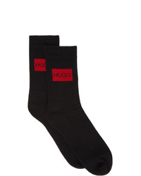 Hugo Two Pack Black Logo Socks