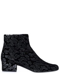 Saint Laurent Jacquard Leopard Print Boots