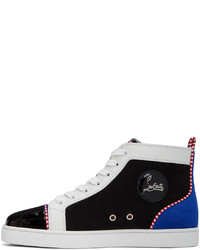 Christian Louboutin Black Blue Louis Flat Sneakers