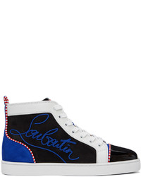 Christian Louboutin Black Blue Louis Flat Sneakers