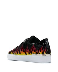 Philipp Plein Crystal Flame Print Sneakers