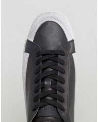 Religion Downtown Leather Sneakers With Suede Detail