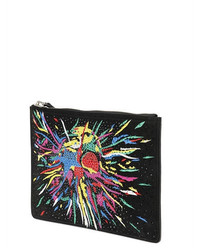 Giuseppe Zanotti Design Embellished Printed Suede Pouch