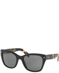 Prada Printed Monochromatic Square Sunglasses Black