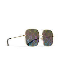 Gucci Square Frame Gold Tone Sunglasses