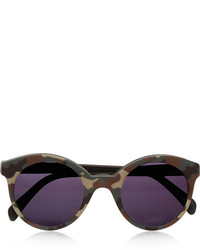 Illesteva Whitechapel Camouflage Round Frame Matte Acetate Sunglasses