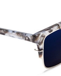Nobrand X Linda Farrow Square Half Acetate Frame Sunglasses