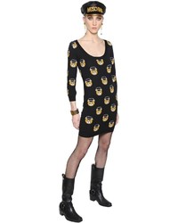 Moschino Bears Intarsia Wool Knit Sweater Dress