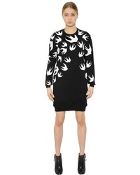 McQ by Alexander McQueen Swallow Printed Jersey Sweatshirt Dress