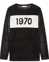 Bella Freud 1970 Metallic Intarsia Knitted Sweater Black