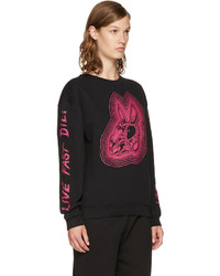 MCQ Alexander Ueen Black Bunny Be Here Now Sweatshirt