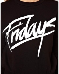 Asos Cropped Sweatshirt With Fridays Print