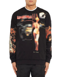 Givenchy Cuban Fit Distressed Printed Fleece Back Cotton Jersey Sweatshirt
