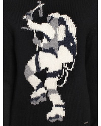DSQUARED2 Intarsia Wool Blend Sweater