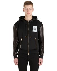 Fausto Puglisi Leather Techno Sweatshirt Jacket