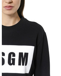 MSGM Logo Printed Cotton Jersey Sweatshirt