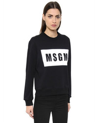 MSGM Logo Printed Cotton Jersey Sweatshirt