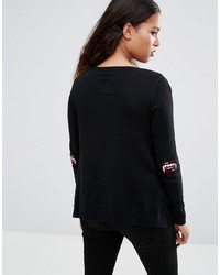 Asos Petite Petite Halloween Sweater With Fangs Elbow Patch