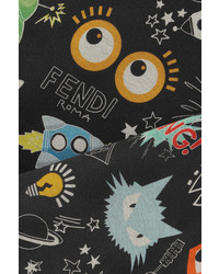 Fendi Printed Modal Neoprene Sweatshirt Black