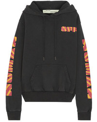 Off-White Rays Over Printed Cotton Jersey Sweatshirt Black