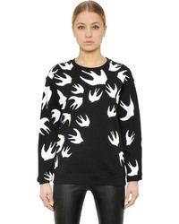 McQ by Alexander McQueen Swallow Printed Cotton Sweatshirt