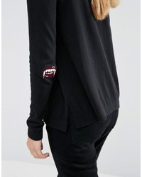 Asos Sweater With Halloween Fangs Elbow Patch