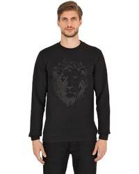 Versus Lion Crackle Printed Cotton Sweatshirt