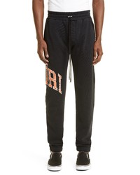 Amiri Bandana Logo Applique Joggers In Black Orange At Nordstrom