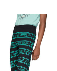 Kenzo Black And Blue All Over Logo Lounge Pants