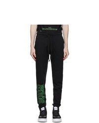 VERSACE JEANS COUTURE Black And Green Logo Lounge Pants