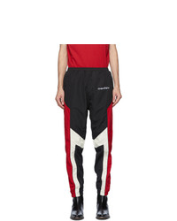 Moschino Black And Red Broken Logo Track Pants