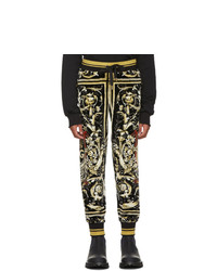 Dolce and Gabbana Black Dg Carpet Print Lounge Pants