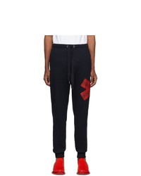 Dolce and Gabbana Black Logo Patch Lounge Pants