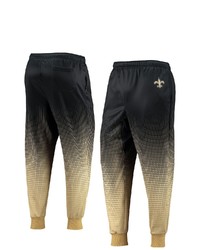 FOCO Black New Orleans Saints Gradient Jogger Pants