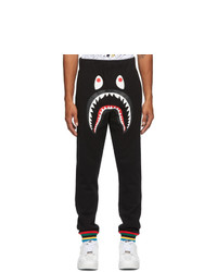 BAPE Black Rib Shark Line Lounge Pants