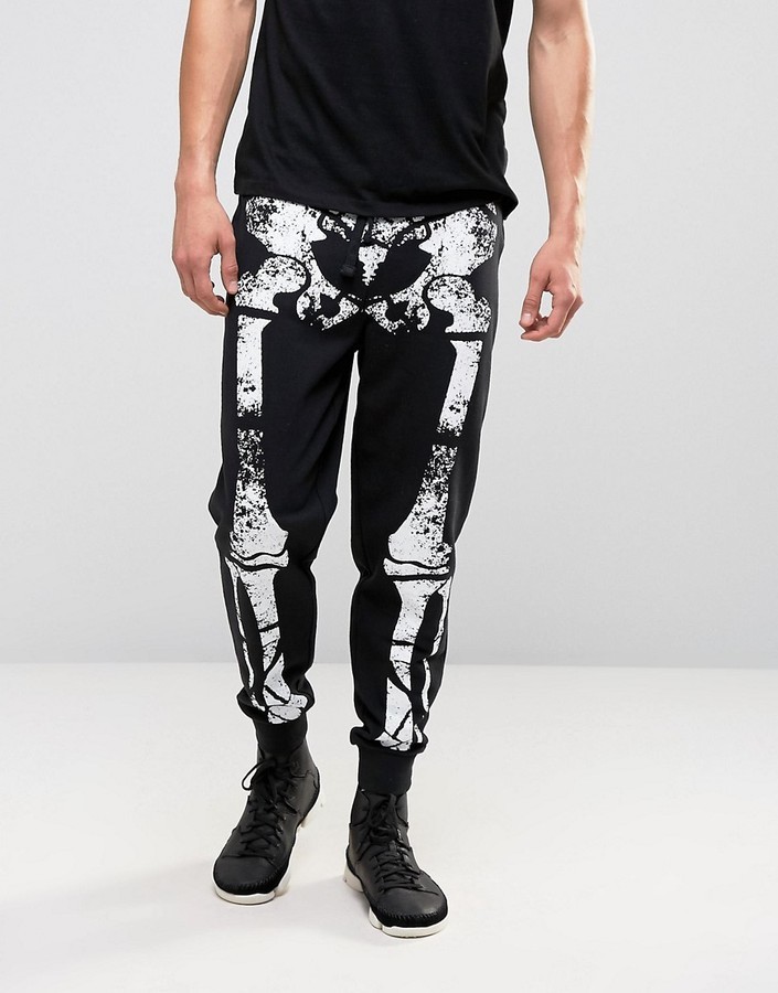 byld reagere velfærd Asos Halloween Joggers With Skeleton Print, $41 | Asos | Lookastic