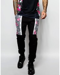 Hype Joggers With Retro Print Panels
