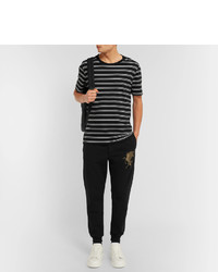 Alexander McQueen Slim Fit Tapered Printed Cotton Jersey Sweatpants