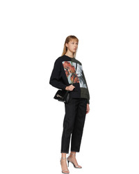 Alexander McQueen Black And Khaki Hybrid Floral Sweatshirt