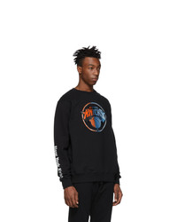 Marcelo Burlon County of Milan Black And Multicolor Nba Edition Ny Knicks Mesh Sweatshirt